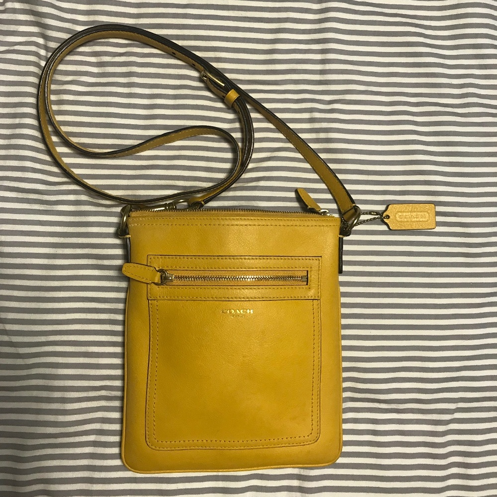 Coach Crossbody Yellow Leather Bag